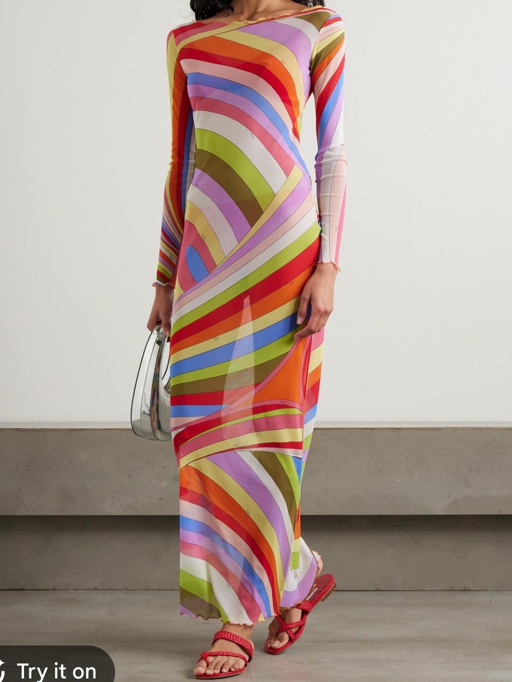 Emilio Pucci Iride Mesh Tulle Maxi Dress Size IT 42/ US 6